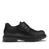 Oferta de Zapatos colegiales pablosky harry negro de piel con cierre de velcro y suela dentada por 64,95€ en Querol