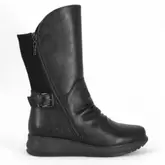 Oferta de Botas planas chika 10 estepa negras con caña asimétrica por 59,99€ en Querol