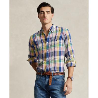 Oferta de Camisa de lino con cuadros Custom Fit por 179€ en Ralph Lauren