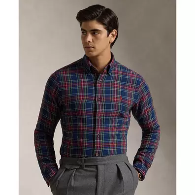 Oferta de Camisa Custom Fit de cuadros por 169€ en Ralph Lauren