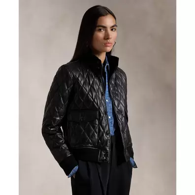 Oferta de Cazadora bomber de piel acolchada por 1999€ en Ralph Lauren