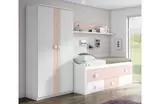 Oferta de Moderno dormitorio juvenil compuesto por cama compacta, armario y diáfano por 1€ en Rapimueble