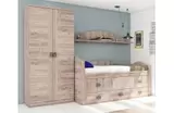 Oferta de Dormitorio juvenil completo en color roble por 749,99€ en Rapimueble