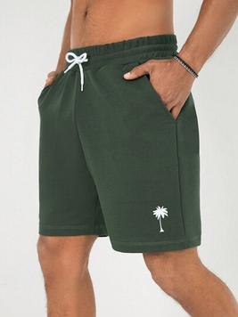 Oferta de Cottnline Hombres Shorts con estampado tropical de cintura con cordón por 10€ en SheIn