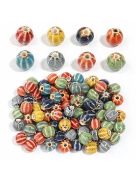 Oferta de Paquete de 20 piezas de cuentas de cerámica con estampado de sandía y pomelo, ideal para hacer joyas temáticas de verano DIY. por 2€ en SheIn