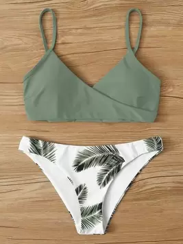 Oferta de SHEIN Swim Bañador bikini con estampado tropical por 9€ en SheIn