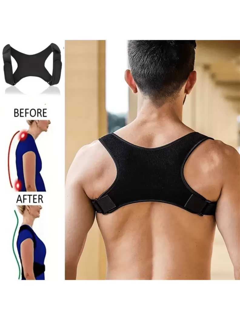 Oferta de Corrector de postura de otoño e invierno ComfortFit para hombres y mujeres - Soporte ortopédico ajustable y transpirable - Apoyo sin costuras para la espalda superior, la columna vertebral, el cuel... por 3,5€ en SheIn