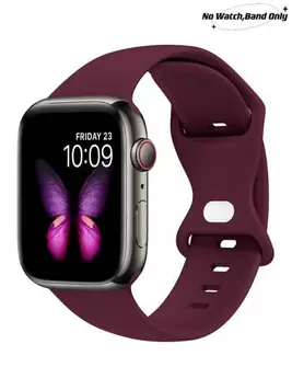 Oferta de 1 pieza Pulsera de reloj deportivo casual de silicona suave de color vino tinto unisex con hebilla, brazalete ajustable y resistente al agua compatible con Apple Watch Series Ultra/SE/1-10, de 38/4... por 1,13€ en SheIn