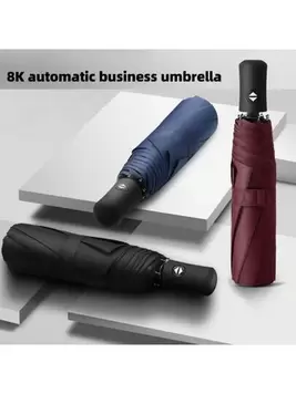 Oferta de 1 pieza Paraguas de apertura y cierre automático, con 8 varillas, paraguas plegable a prueba de lluvia de unicolor negro, resistente al sol, paraguas sencillo para hombres y mujeres, adecuado como ... por 3,1€ en SheIn