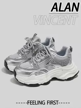 Oferta de Alan Vincent Zapatos grises para mujer 2024 Nuevos zapatos deportivos de suela gruesa, cómodos y de moda, zapatillas de correr casuales, zapatos para exteriores para dama, zapatos respirables de ma... por 23,15€ en SheIn