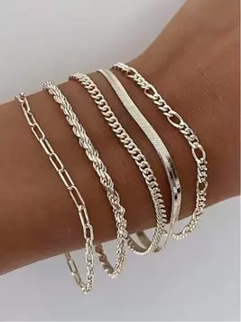 Oferta de Pulseras Impermeables De Moda Del Acero Inoxidable De Las Nuevas Llegadas 5piezas por 1,5€ en SheIn