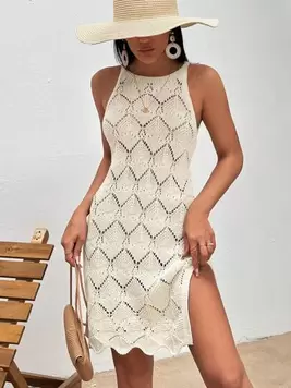 Oferta de Cottnline Vestido tipo pareo con abertura lateral, para verano y vacaciones en la playa por 11,49€ en SheIn