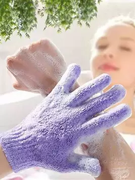 Oferta de 1 pieza de Guantes exfoliantes para ducha/baño/masaje y exfoliantes corporales, Bolsa, Organizador, Almacenamiento, Pinzas para el cabello Navideñas para regalo festivo por 0,6€ en SheIn