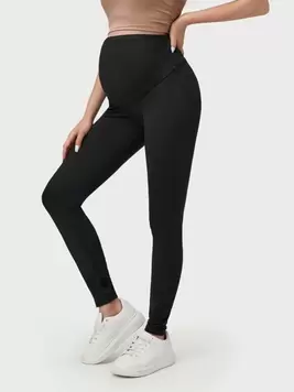 Oferta de SHEIN BASICS Maternidad Leggings de cintura ancha unicolor por 6,39€ en SheIn