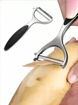 Oferta de 1 pieza Cortador de verduras de acero inoxidable Pelador Picador de verduras Chip Multiusos Accesorios de cocina para ensaladas, frutas y campamento por 1,5€ en SheIn