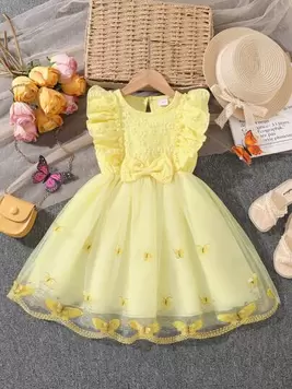 Oferta de Vestido de princesa de tul con mangas cortas lindo para niñas pequeñas, verano por 12,49€ en SheIn