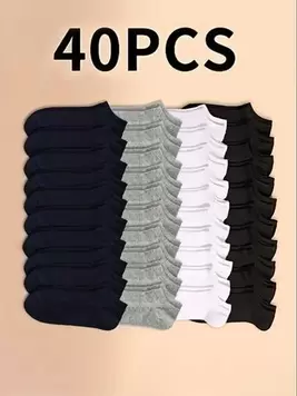 Oferta de 10/20/40 pares de calcetines de verano de unicolor, suaves, ligeros, de bajo corte, informales, transpirables y de bajo empeine por 0,75€ en SheIn