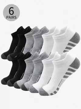Oferta de 1/6/12 pares de calcetines para hombres, calcetines deportivos, calcetines de baloncesto, calcetines de fútbol, calcetines invisibles, calcetines blancos, calcetines cortos, calcetines negros, calc... por 0,64€ en SheIn