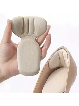 Oferta de 1 par de almohadillas antideslizantes y antifrición de espuma con forma de T de medio tamaño y grosor para tacones altos por 1€ en SheIn
