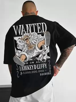 Oferta de ONE PIECE Camiseta de manga corta con estampado en colaboración de ONE PIECE, camiseta de verano casual para hombres por 10,49€ en SheIn