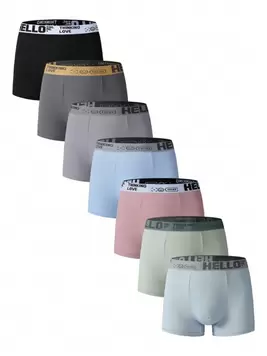 Oferta de 7 piezas/set de boxers sencillos con contraste en la cinturilla para hombres por 13,79€ en SheIn