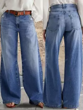 Oferta de Nuevos Jeans rectos estirados y desgastados para mujer por 17,99€ en SheIn
