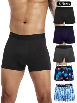 Oferta de Conjunto de 5 piezas de calzoncillos Boxer para hombre, ropa interior de alta calidad, ropa interior masculina para hombre, calzoncillos tipo bóxer para hombre, bragas suaves, calzoncillos de marca por 10,24€ en SheIn