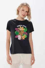 Oferta de Csmiseta "Tropical safari" por 7,99€ en Springfield