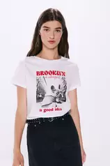 Oferta de Camiseta gráfica algodón manga vuelta por 7,99€ en Springfield