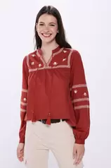 Oferta de Blusa bordados espejos por 15,99€ en Springfield