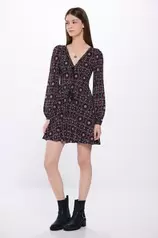 Oferta de Vestido corto estampado flores geométricas por 14,99€ en Springfield