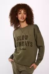 Oferta de Sudadera "Slow sundays" por 17,99€ en Springfield