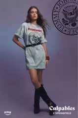 Oferta de Camiseta vestido "Ramones" por 19,99€ en Springfield