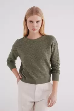 Oferta de Jersey estructura chevron algodón por 17,99€ en Springfield
