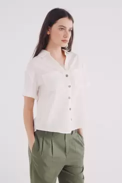 Oferta de Camisa manga corta algodón lino por 29,99€ en Springfield