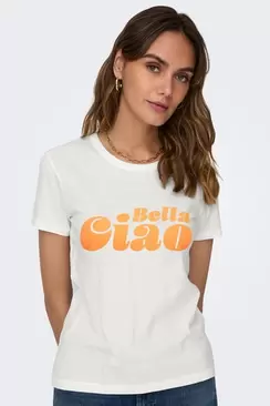 Oferta de Camiseta de manga corta con dibujo frontal por 11,99€ en Springfield