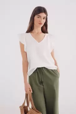 Oferta de Blusa volantes por 15,99€ en Springfield