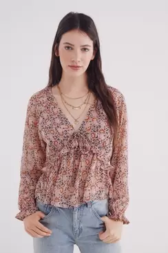 Oferta de Blusa gasa estampada por 15,99€ en Springfield
