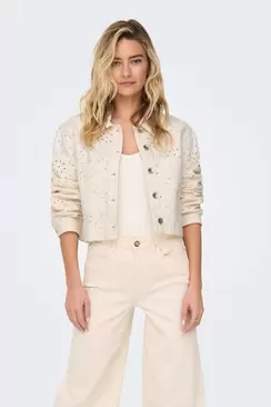 Oferta de Chaqueta corta vaquera detalles troquelados por 39,99€ en Springfield