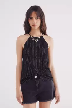 Oferta de Top halter hilo dorado por 19,99€ en Springfield