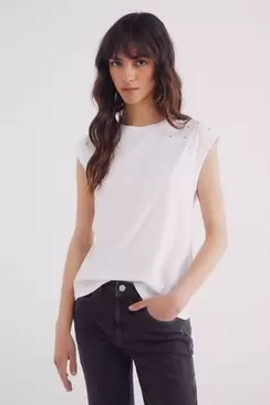 Oferta de Camiseta hombros cristales por 15,99€ en Springfield