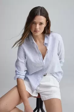 Oferta de Camisa manga larga algodón lino por 35,99€ en Springfield