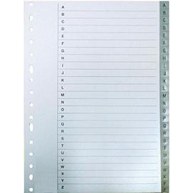 Oferta de Separadores, alfabéticos A-Z, con portadilla, A4, polipropileno, 26 separadores, gris por 2,59€ en Staples Kalamazoo