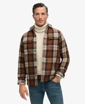 Oferta de Sobrecamisa a cuadros de lana forrada de tejido polar por 99,99€ en Superdry