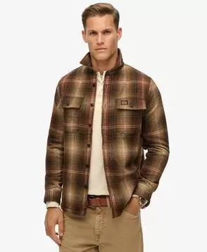 Oferta de Sobrecamisa a cuadros de lana forrada de tejido polar por 69,99€ en Superdry