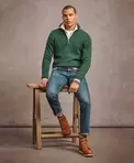 Oferta de Jersey clásico de punto de algodón con media cremallera por 89,99€ en Superdry