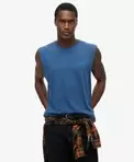Oferta de Camiseta sin mangas Essential en algodón orgánico con logo por 26,99€ en Superdry