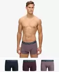 Oferta de Pack de 3 calzoncillos bóxer de algodón orgánico por 39,99€ en Superdry