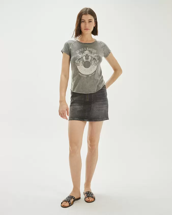 Oferta de Camiseta gris algodón sostenible print Lucky por 39,95€ en System Action