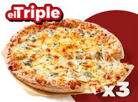 Oferta de El Triple: 3 familiares desde 13,45€ c/u por 40,35€ en Telepizza